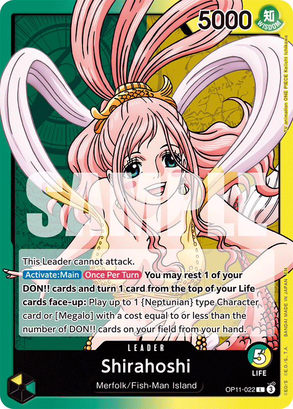 Shirahoshi (022) líder One Piece TCG
